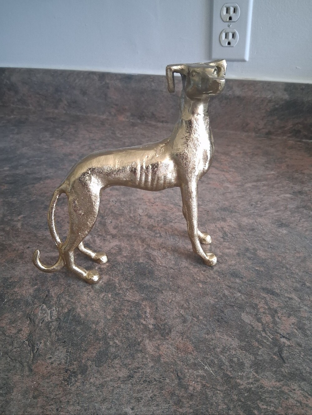 Vintage Whippet Decorative Gold Dog Figurine - Metallic Accent for Pets & Home